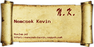 Nemcsek Kevin névjegykártya